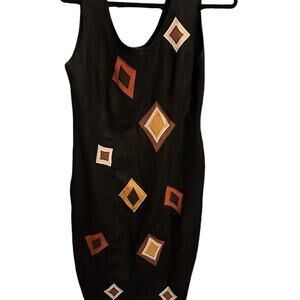 Vintage 80s 90s Andrea Jovine‎ Midi Dress Low Back